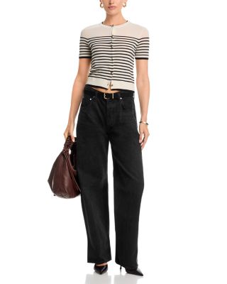 Anne Stripe Short Sleeve Cardigan 