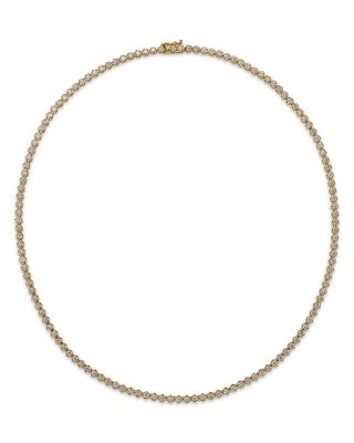 Certified Lab Grown Diamond Tennis Necklace in 14K White Gold, 5.0 tcw