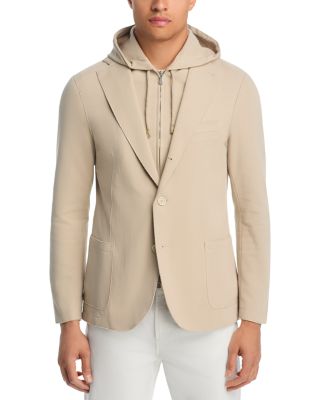 Cotton Pique Jersey Jacket & Removable Hood