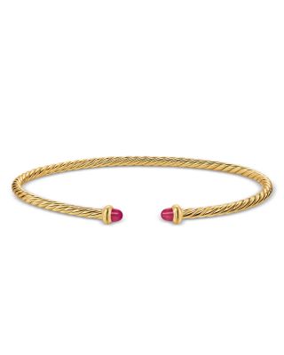 Micro Cablespira&reg; Flex Bracelet in 18K Yellow Gold with Gemstones