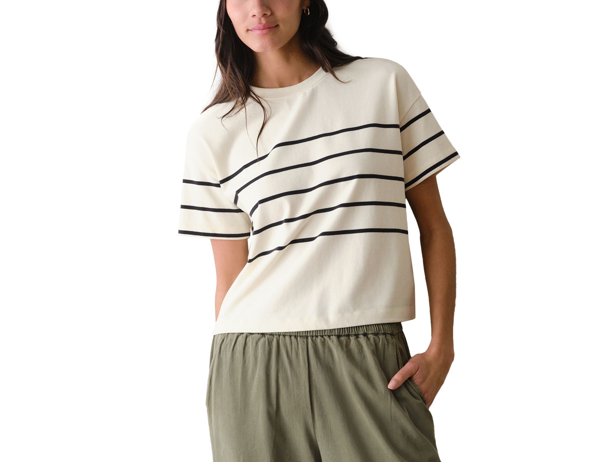 Luxe Sueded Crew Tee - Image 1