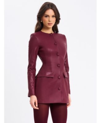  Baila Faux Leather Blazer Mini Dress