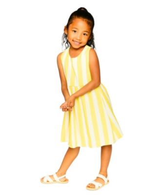  Girls' Sleeveless Striped Flared Dress - Little Kid