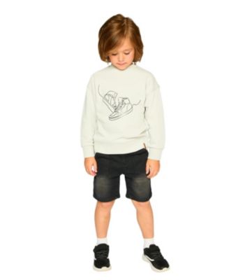 Boys' French Terry Elastic Waist Drawstring Denim Shorts - Little Kid