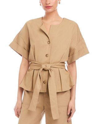 Kai Belted Button Up Top