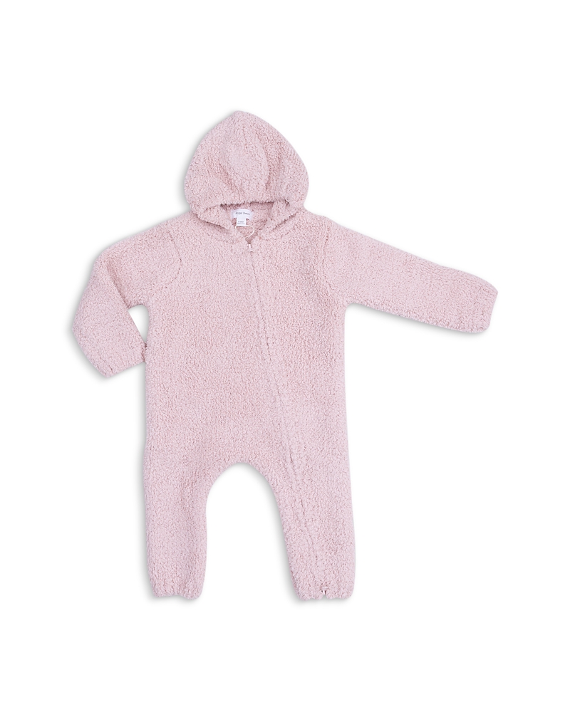 Angel Dear Kids' Girls' Chenille Striped Texture Hooded Jumpsuit - Baby In Pink