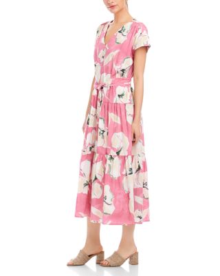 Kristine Tiered Front Slit Midi Dress