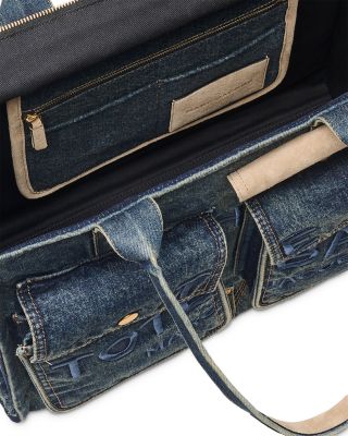 The Denim Suede Large Cargo Tote Bag