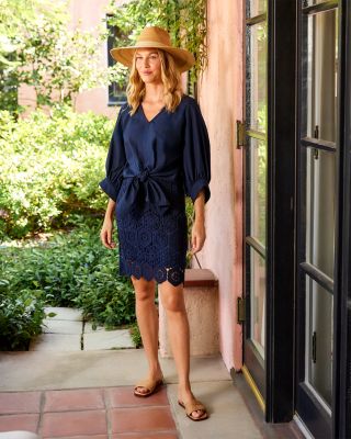 Blouson Sleeve Tie Front Top