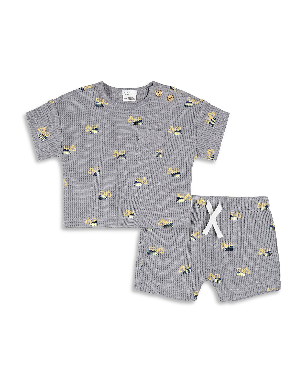 Firsts by petit lem Boys' Digger Print Tee & Shorts Set - Baby