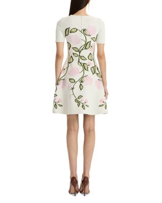 Porcelain Flower Jacquard Knit Dress