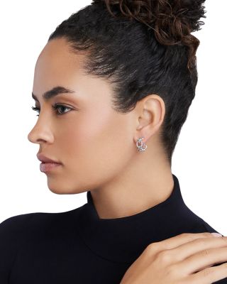 Sterling Silver Signature Caviar Oval Link Hoop Earrings