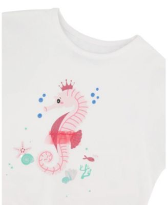 Girls' Organic Cotton Jersey Short Sleeve Seahorse T-Shirt - Big Kid