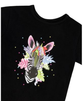 Girls' Organic Cotton Jersey Zebra Short Sleeve T-Shirt - Big Kid