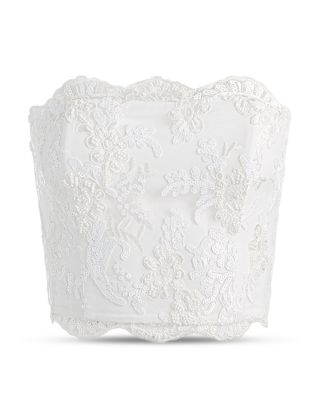 Ceresi Embellished Lace Strapless Crop Top