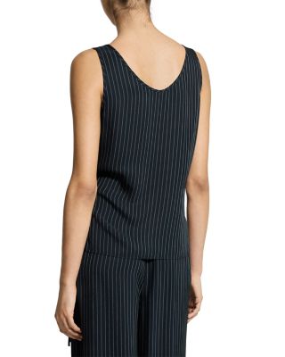 Striped Washed Tie Easy Tank Top