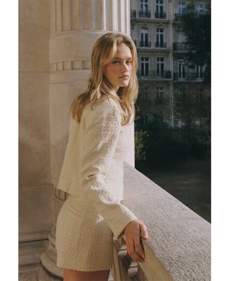 Structured Tweed Curved Shorts