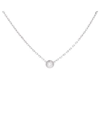  XS Cartier D'Amour Pendant Necklace 18K White Gold and Diamond, 16"