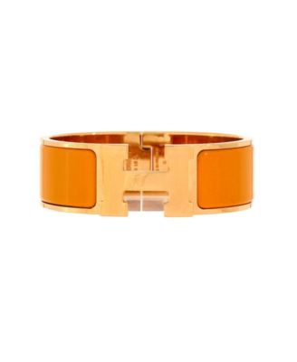 Wide Clic Clac H Bracelet Metal and Enamel