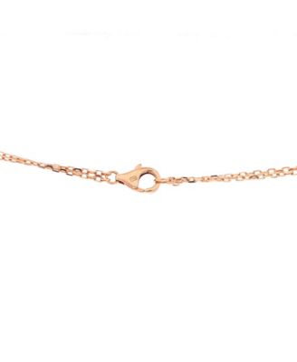  2 Diamonds Love Pendant Necklace 18K Rose Gold and Diamonds, 16"
