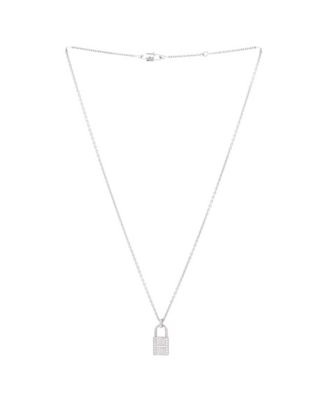 Amulettes Cadenas Pendant Necklace 18K White Gold with Diamonds, 15.75"