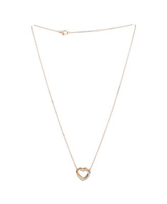  Trinity de Cartier Heart Pendant Necklace 18K Tricolor Gold with Diamonds, 16.25"