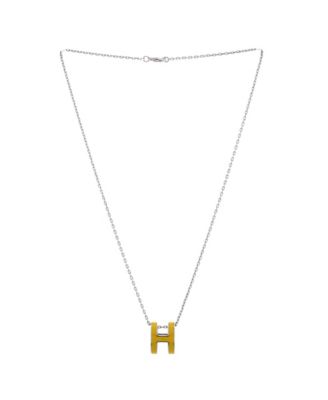 Mini Pop H Pendant Chain Necklace Metal and Enamel, 16"