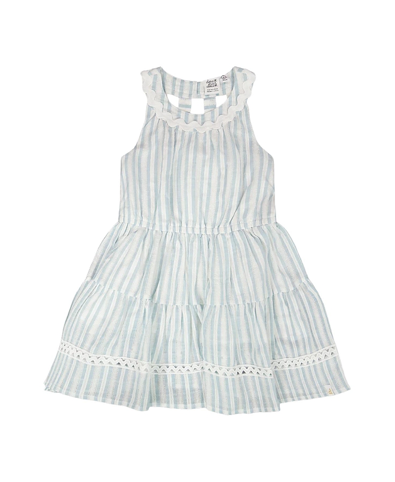 Deux par Deux Girls' Multi-Tiered Sleeveless Stripes Dress - Little Kid