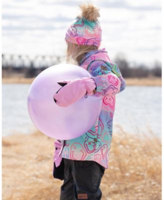  Girls' Stretch Jersey Hat Smileys with Pompom - Little Kid, Big Kid