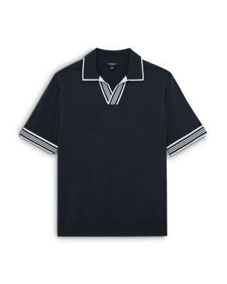 Open Collar Stripe Polo Shirt