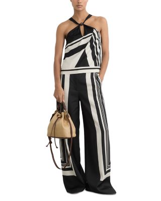 Evie Woven Raffia Effect Leather Bucket Bag