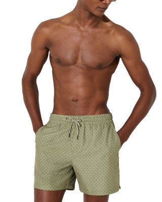 Drawstring Geo Print Swimsuit