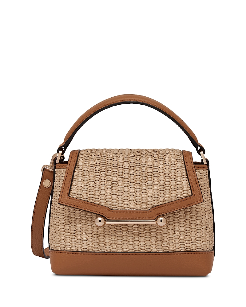 Strathberry Mosaic Nano Small Woven Raffia Crossbody Bag