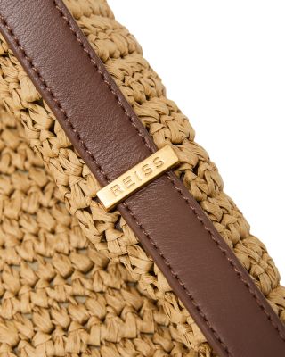 Vigo Raffia Effect Leather Tote Bag