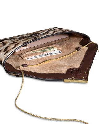 Leopard Print Calf Hair Envelope Clutch