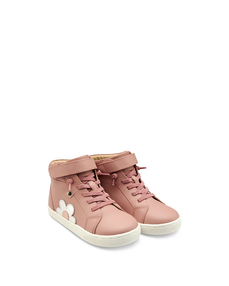 Old Soles Girls' Sole Base Flower Kiss Leather Sneakers - Toddler