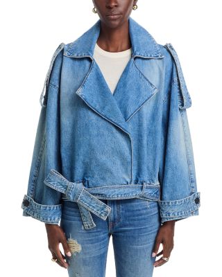 Regan Denim Trench Coat in Indigo
