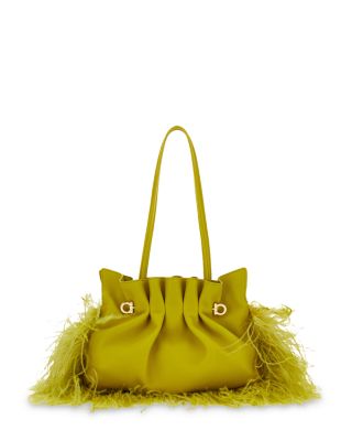 Soft Small Leather & Feather Bag