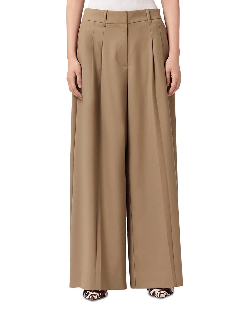 Allsaints Poppy Wide Leg Pants In Gold