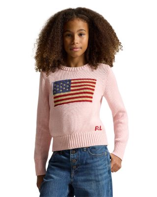 Girls' Flag Cotton Crewneck Sweater - Big Kid