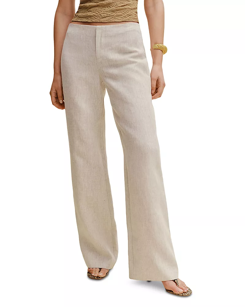Reformation Vida Linen Low Rise Pants