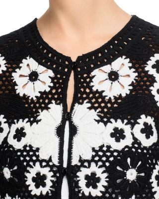 Crochet Flower Cardigan Sweater - Exclusive