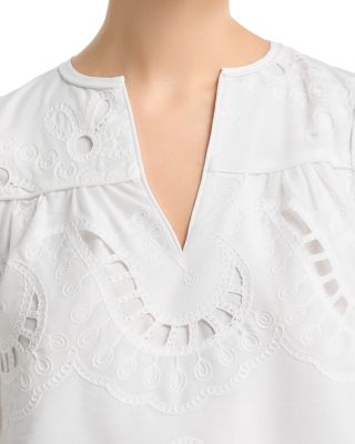 Eyelet Long Sleeve Top - Exclusive