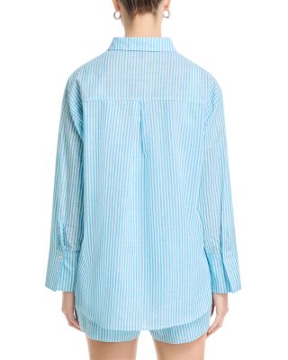 Stripe Linen Button Front Top & Short Set - Exclusive