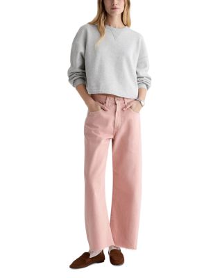 Hattie High Rise Crop Barrel Leg Jeans in Sulfur Sparkling Rose