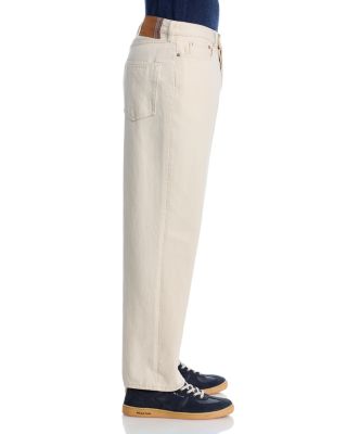 Cotton Barrel-Leg Jeans In Rinse Wash