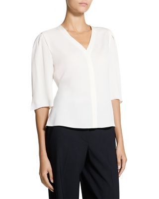 Round Sleeved Silk Top  