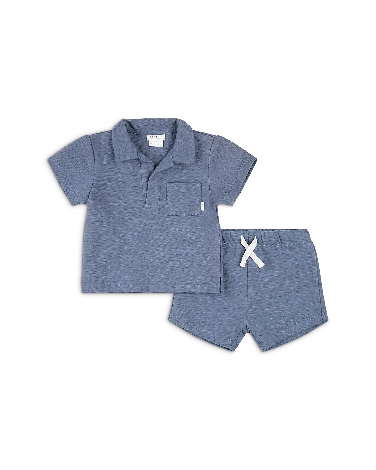 Firsts by petit lem Boys' Short Sleeved Polo Top & Shorts Set - Baby