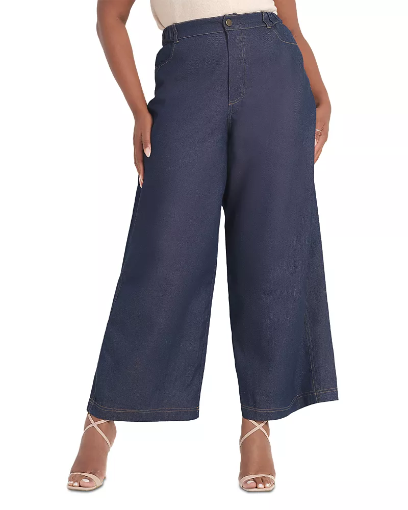 Estelle Plus Dakota Wide Leg Jeans in Indigo Noir