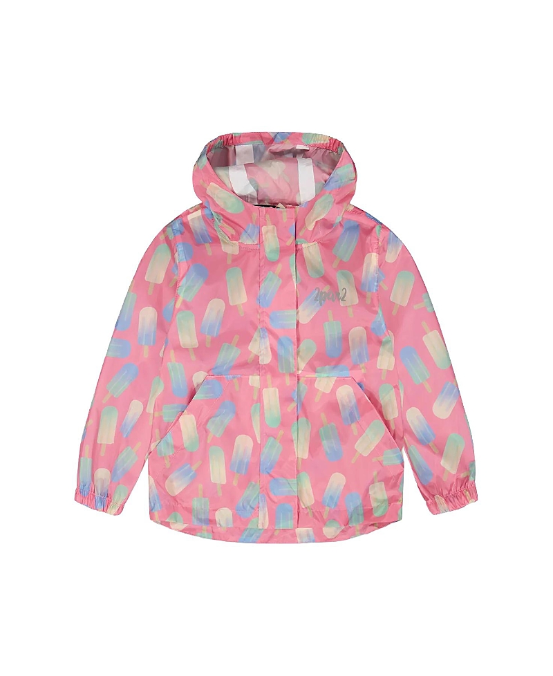 Deux par Deux Girls' Packable Lollipop Windbreaker - Big Kid